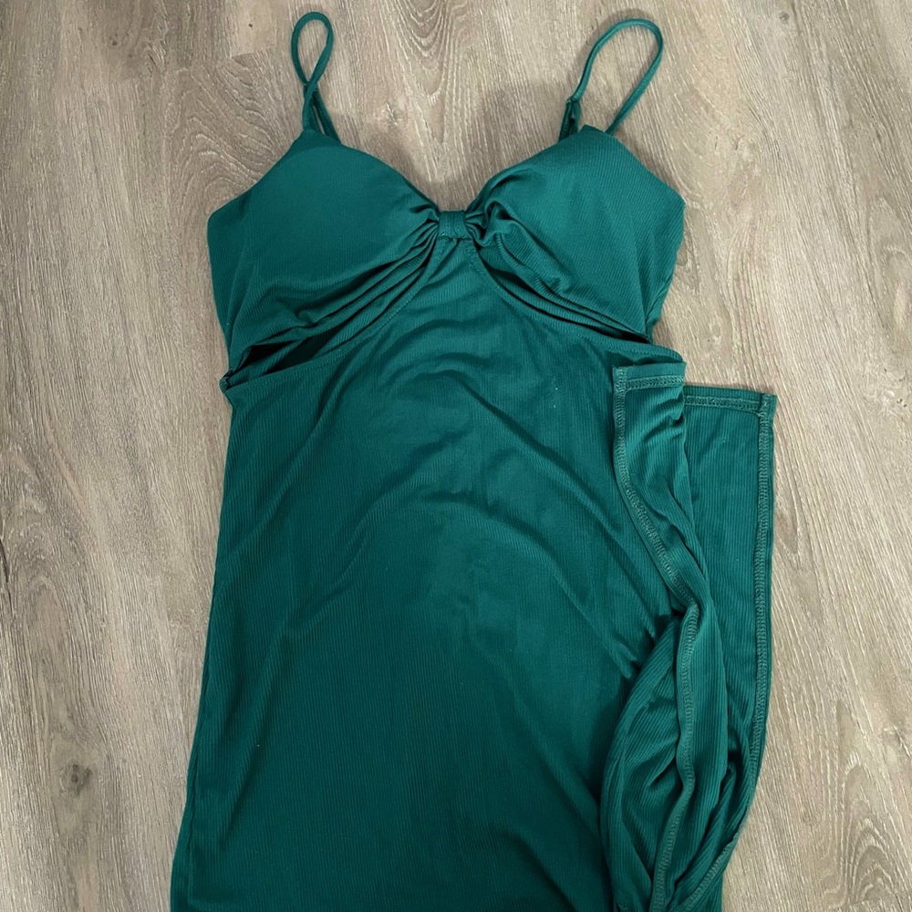 Teal cut out dress